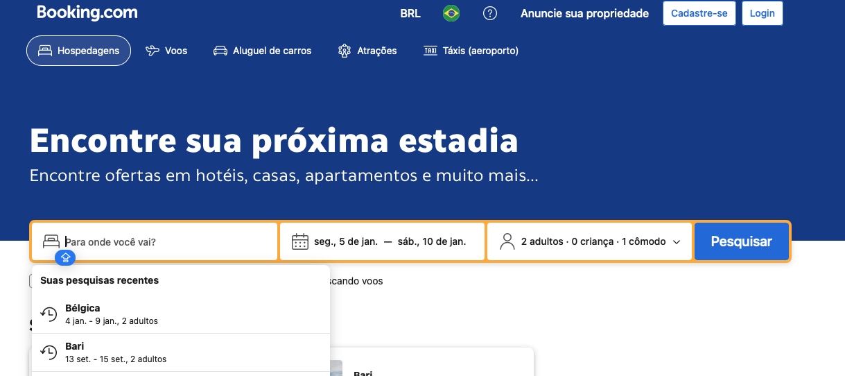Como usar a plataforma Booking.com